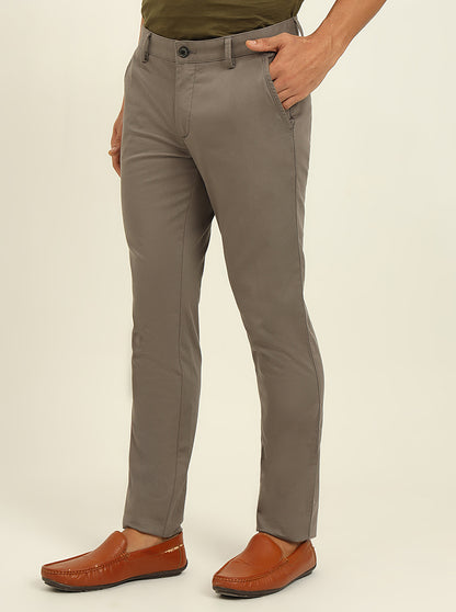Grey Solid Uno Fit Casual Trouser | JadeBlue