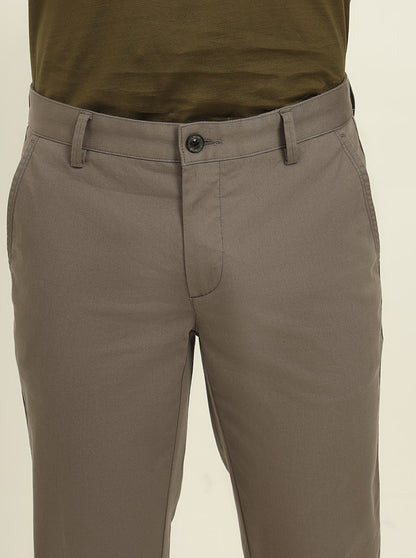 Grey Solid Uno Fit Casual Trouser | JadeBlue