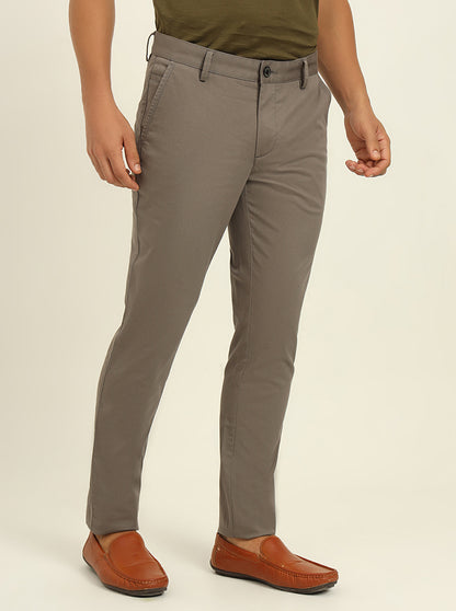 Grey Solid Uno Fit Casual Trouser | JadeBlue