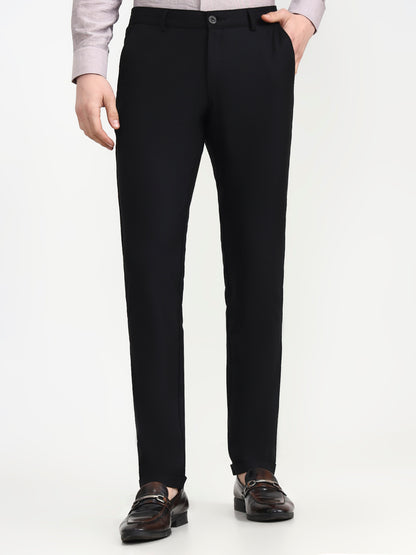 Black Solid Slim Fit Club Wear Trouser | Wyre
