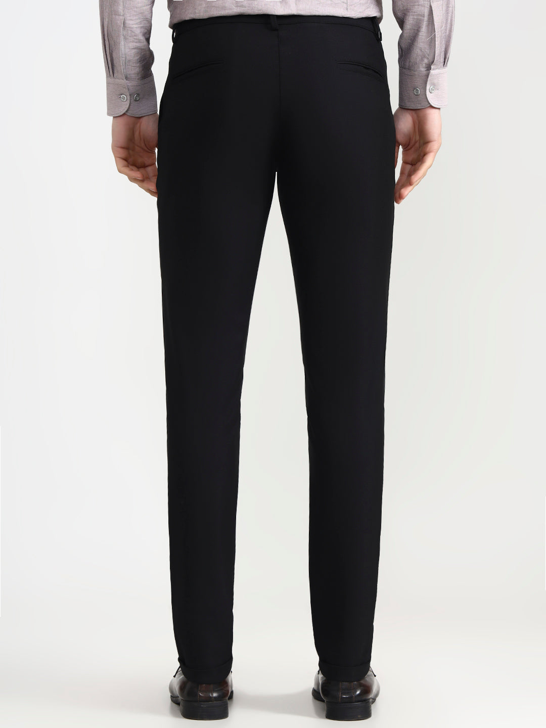 Black Solid Slim Fit Club Wear Trouser | Wyre