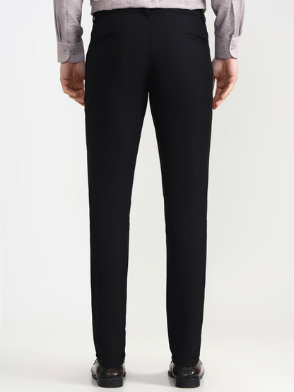 Black Solid Slim Fit Club Wear Trouser | Wyre