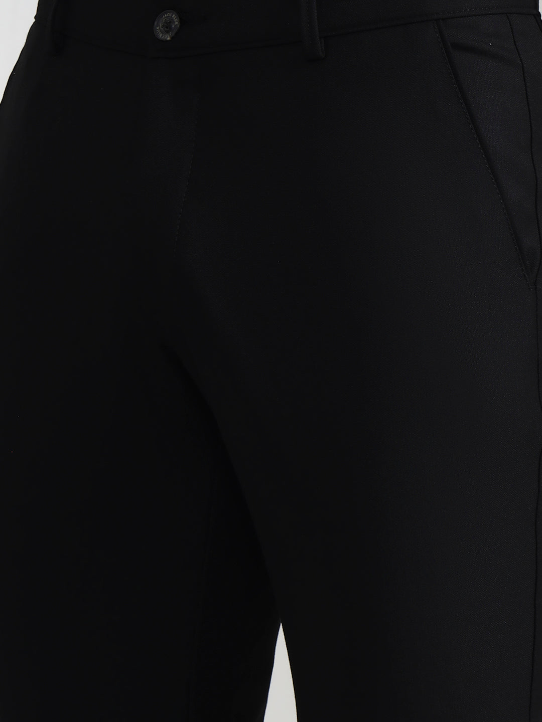 Black Solid Slim Fit Club Wear Trouser | Wyre