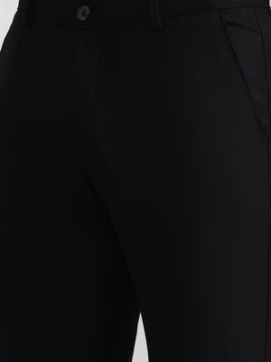 Black Solid Slim Fit Club Wear Trouser | Wyre