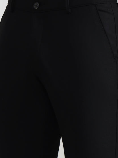 Black Solid Slim Fit Club Wear Trouser | Wyre
