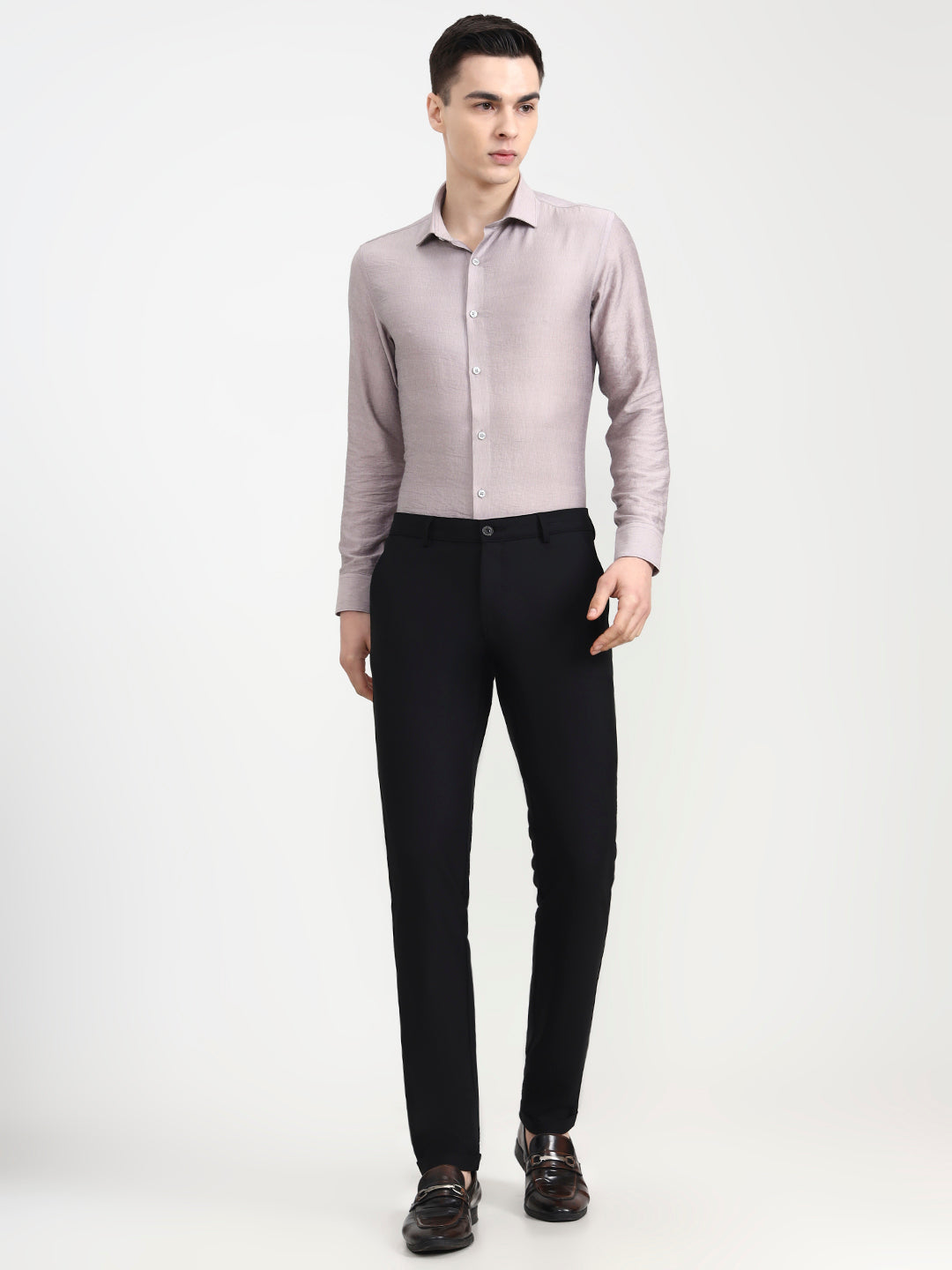 Black Solid Slim Fit Club Wear Trouser | Wyre