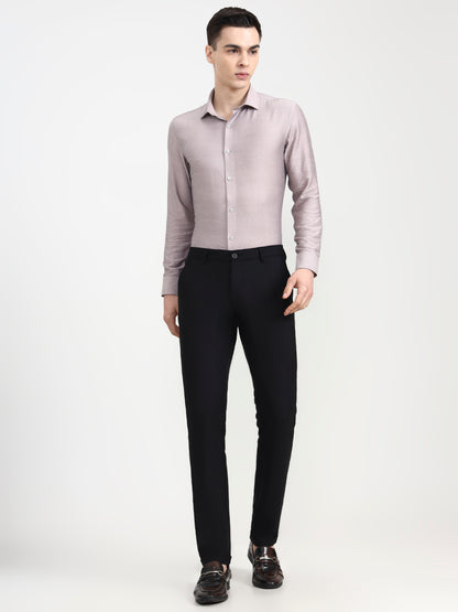 Black Solid Slim Fit Club Wear Trouser | Wyre
