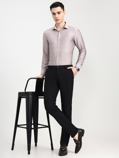 Black Solid Slim Fit Club Wear Trouser | Wyre