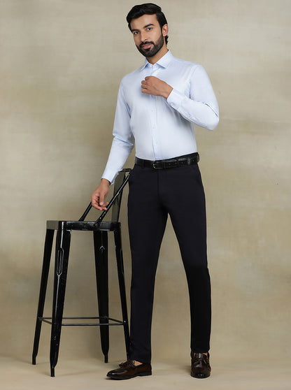 Light Blue Solid Regular Fit Formal Shirt | JadeBlue
