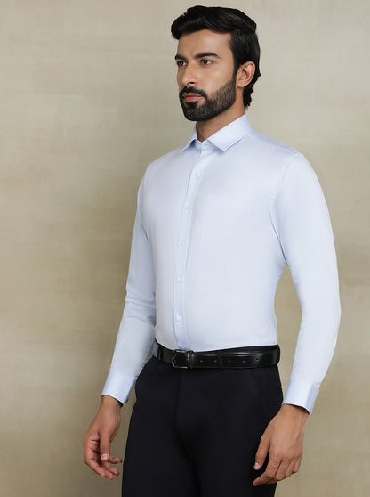 Light Blue Solid Regular Fit Formal Shirt | JadeBlue