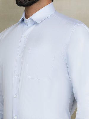 Light Blue Solid Regular Fit Formal Shirt | JadeBlue