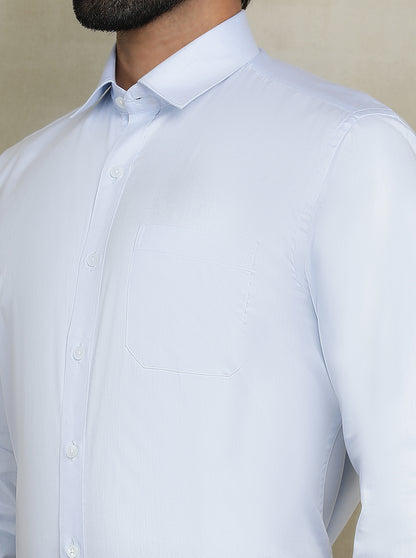 Light Blue Solid Regular Fit Formal Shirt | JadeBlue