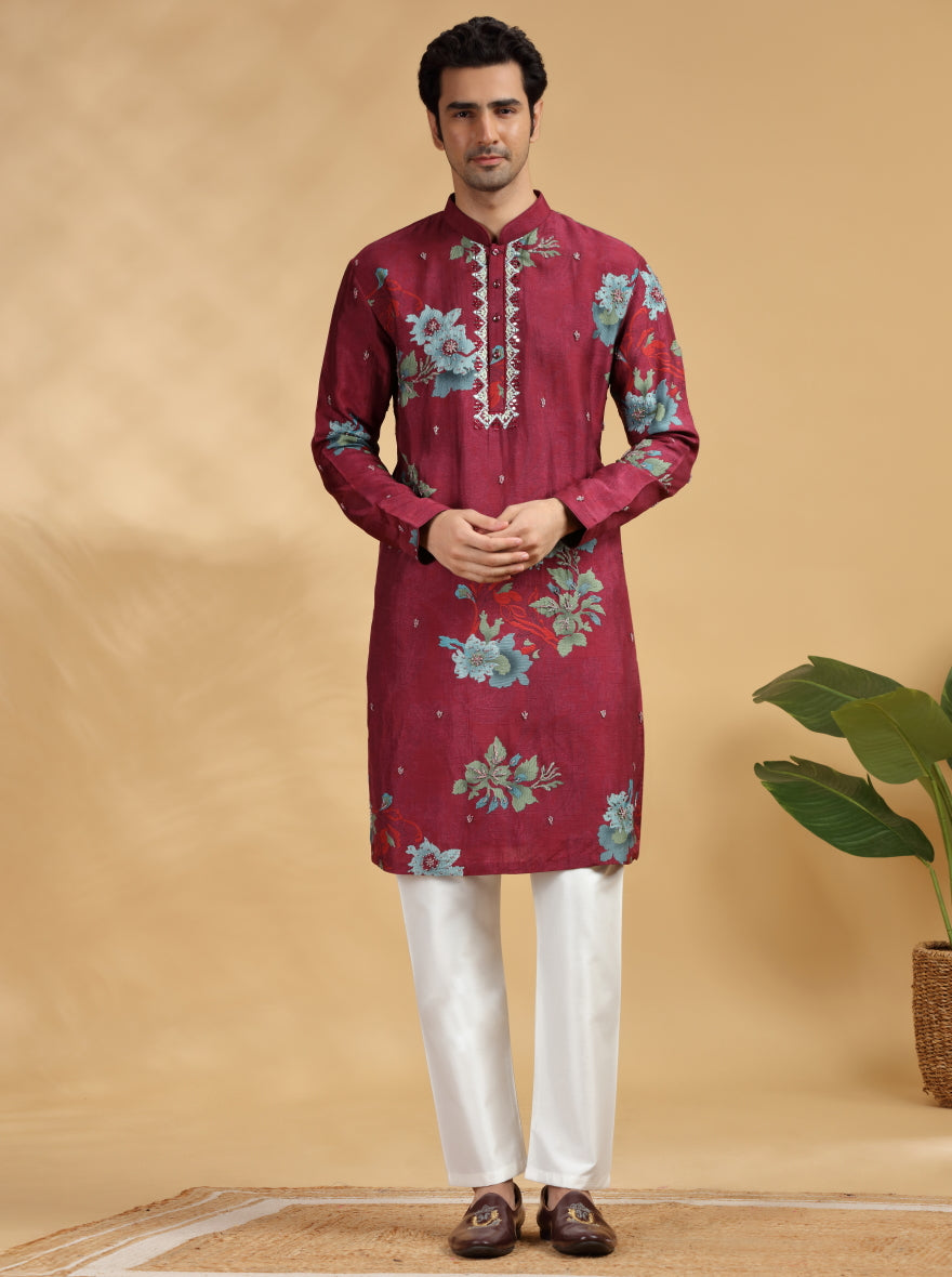 Red Printed Kurta Pajama | TULA