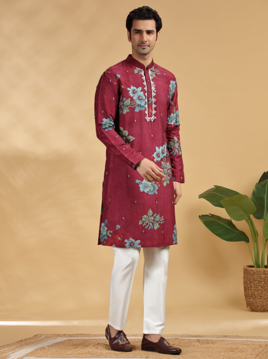 Red Printed Kurta Pajama | TULA
