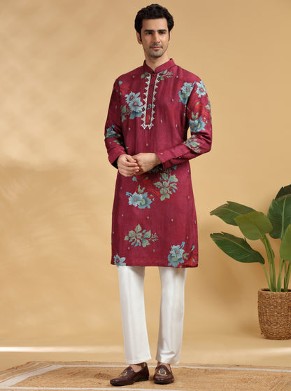Red Printed Kurta Pajama | TULA