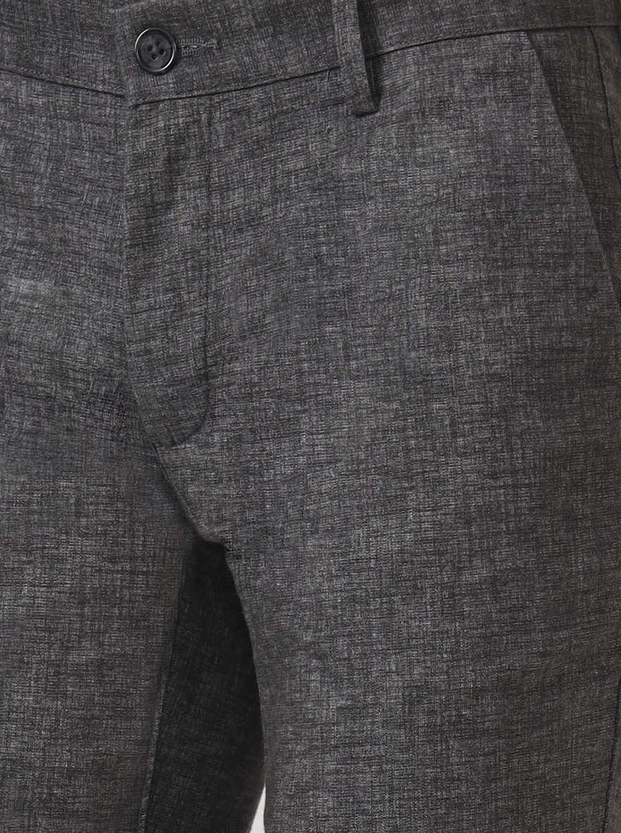 Black Solid Uno Fit Casual Trouser | JadeBlue