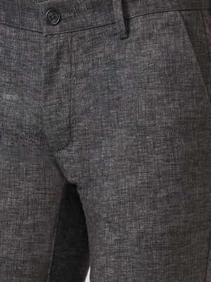 Black Solid Uno Fit Casual Trouser | JadeBlue
