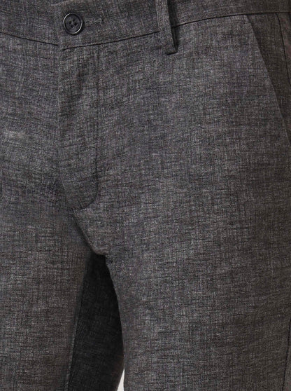 Black Solid Uno Fit Casual Trouser | JadeBlue