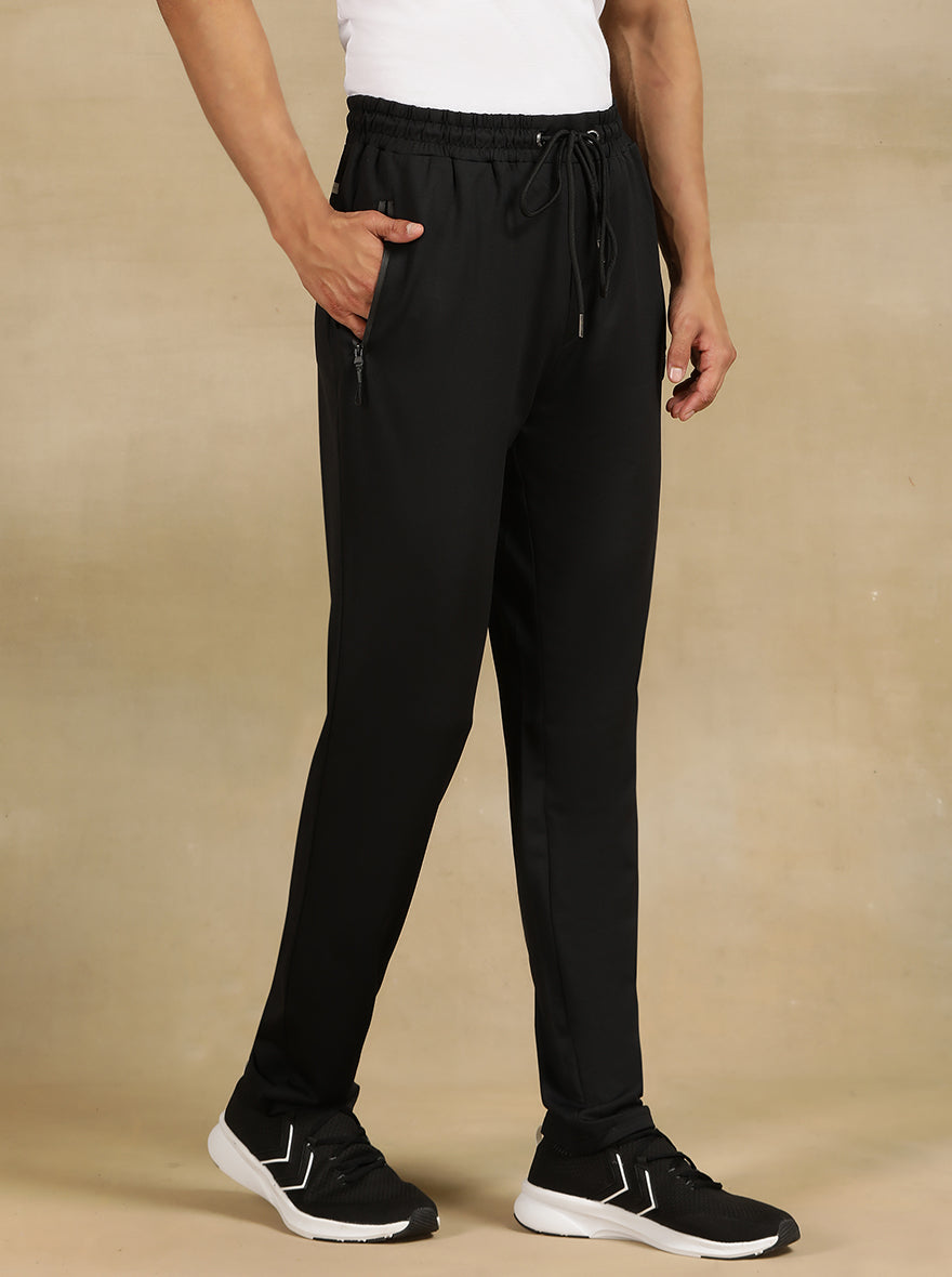 Black Solid Slim Fit Track Pant | Jade Play
