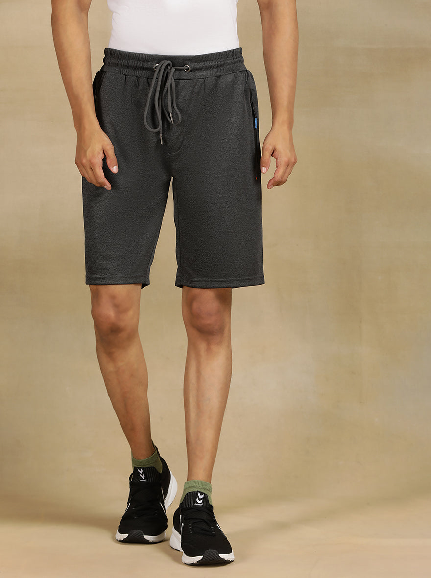 Dark Grey Solid Slim Fit Shorts | Jade Play