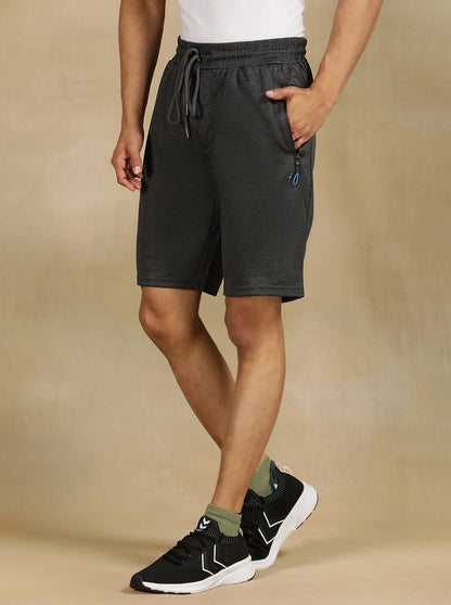 Dark Grey Solid Slim Fit Shorts | Jade Play