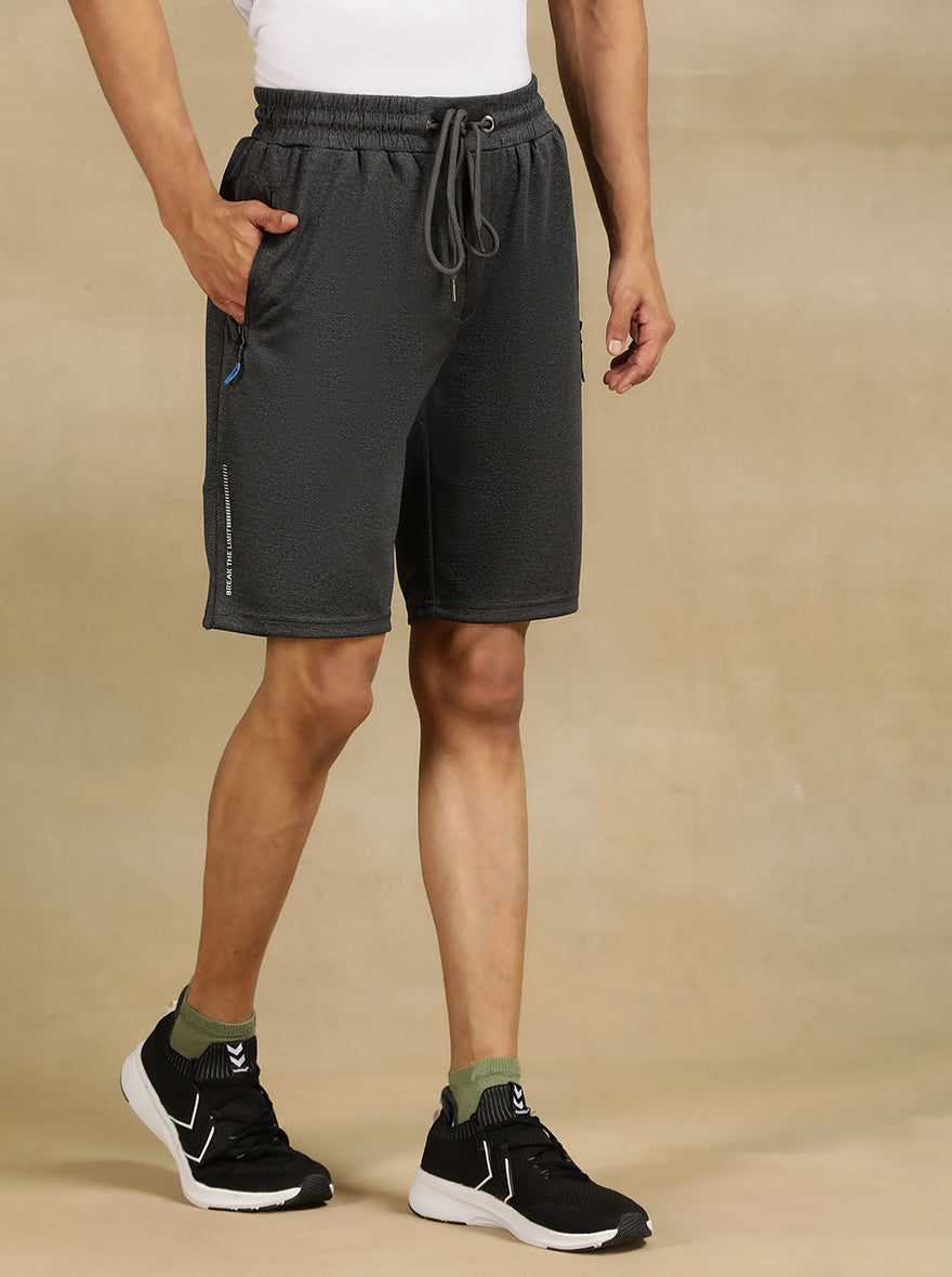 Dark Grey Solid Slim Fit Shorts | Jade Play