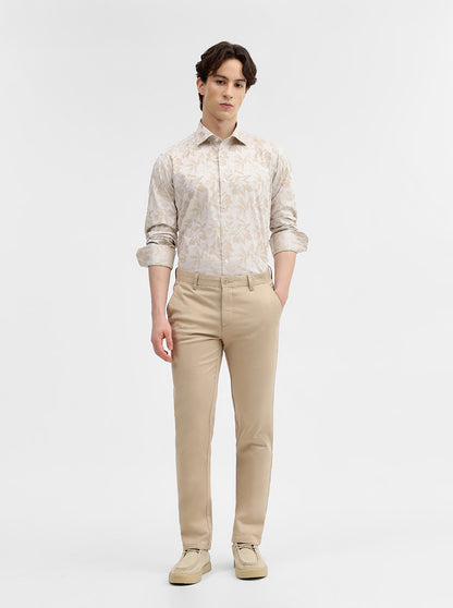 Fawn Solid Uno Fit Casual Trouser | JadeBlue