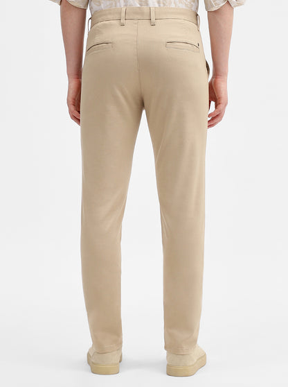 Fawn Solid Uno Fit Casual Trouser | JadeBlue