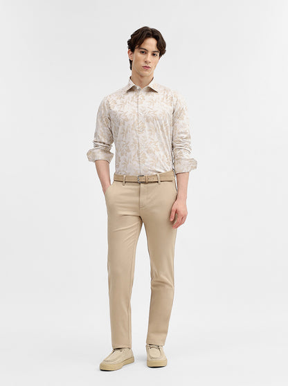 Fawn Solid Uno Fit Casual Trouser | JadeBlue