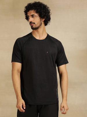 Black Solid Slim Fit T-Shirt | Jade Play