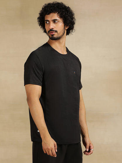Black Solid Slim Fit T-Shirt | Jade Play