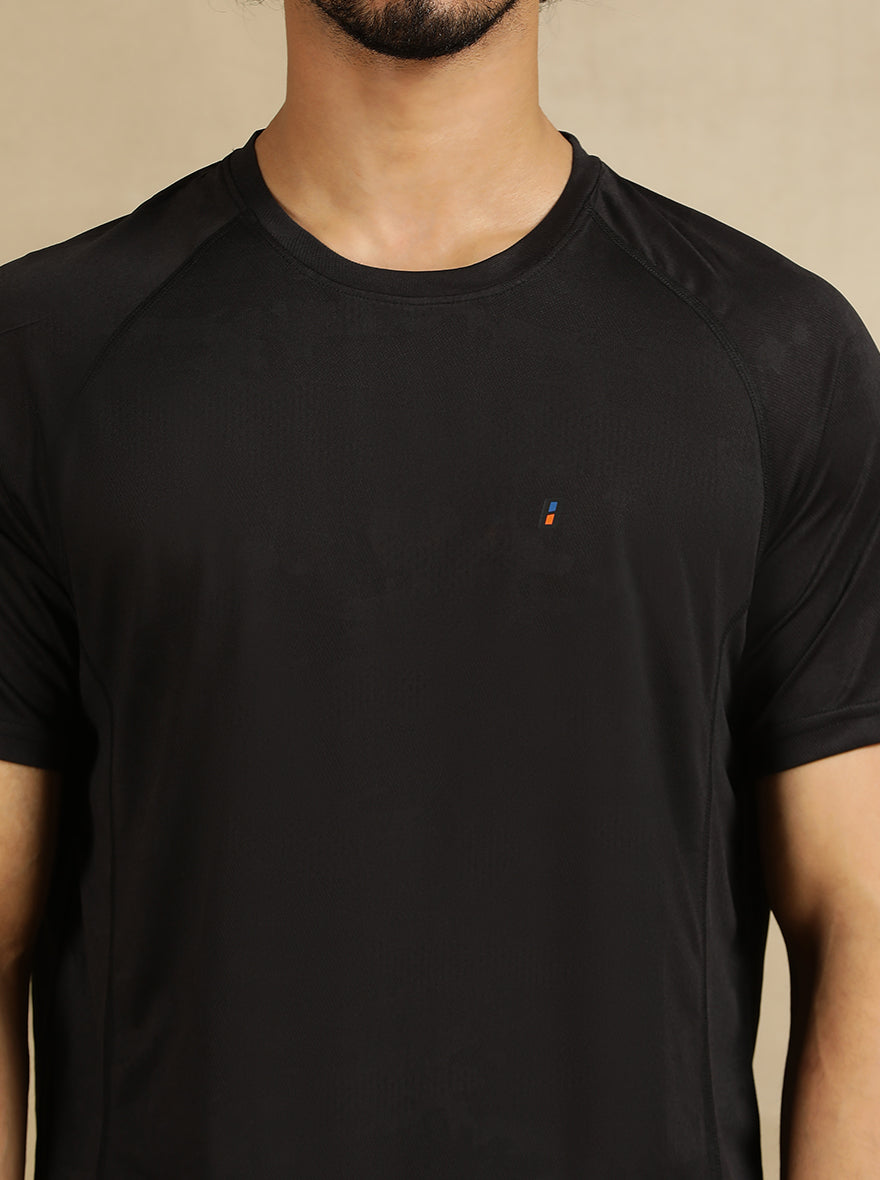 Black Solid Slim Fit T-Shirt | Jade Play