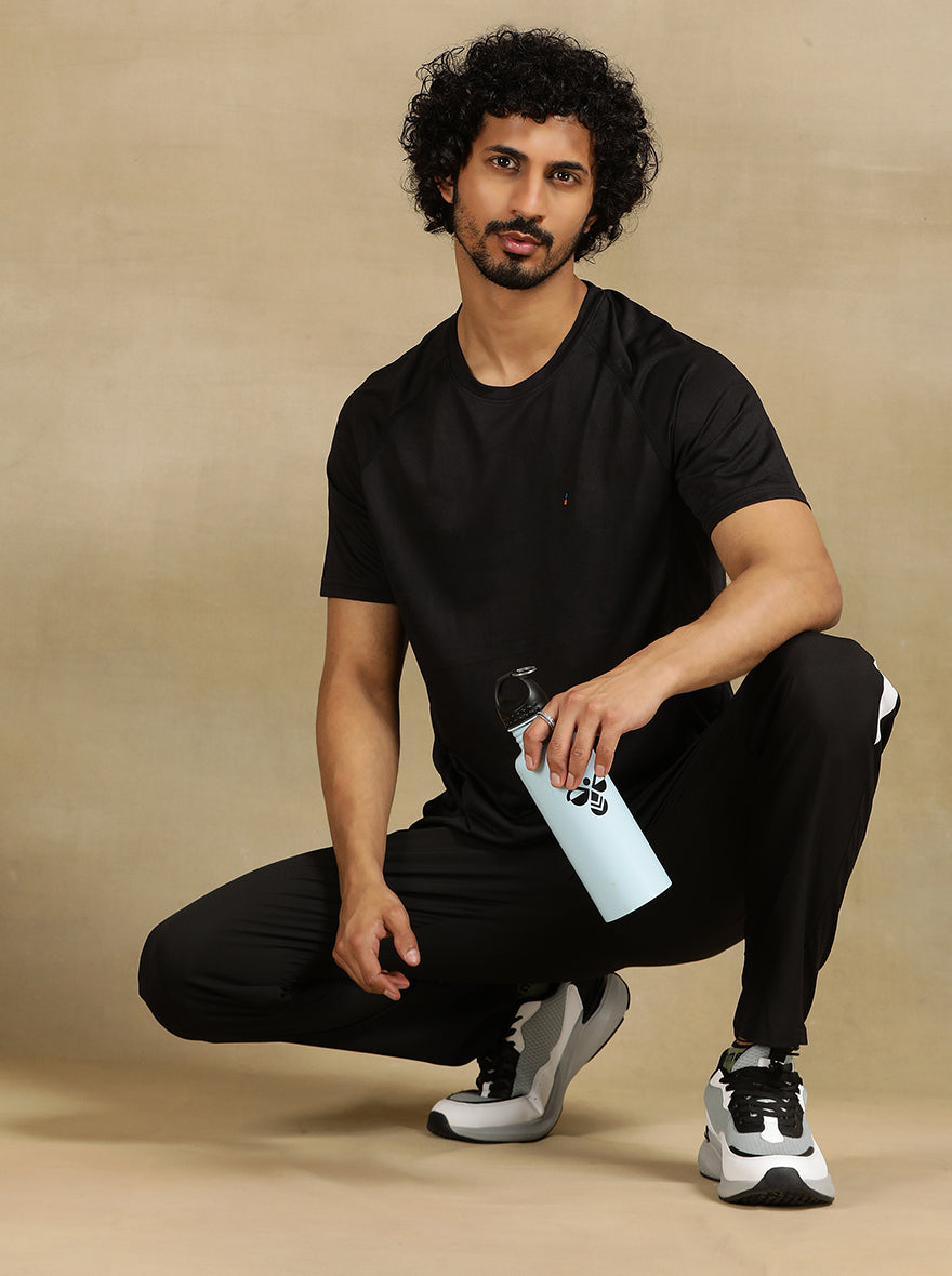 Black Solid Slim Fit T-Shirt | Jade Play