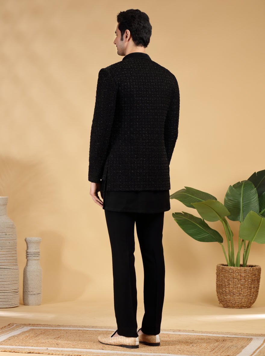 Black Embroidered Jodhpuri Suit | TULA