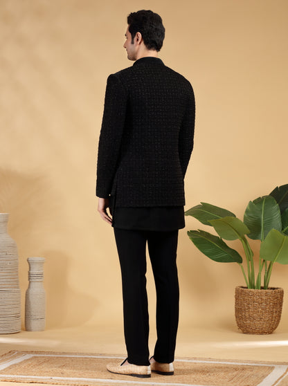 Black Embroidered Jodhpuri Suit | TULA