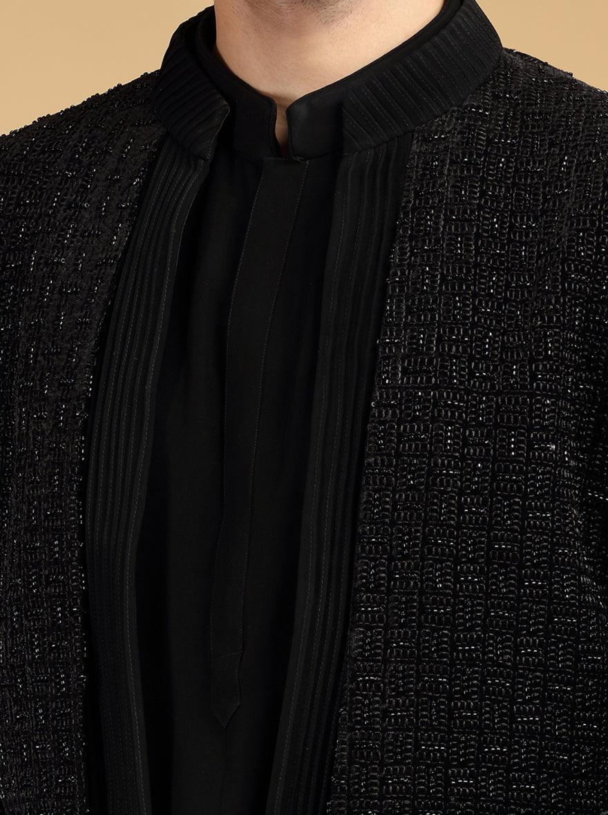 Black Embroidered Jodhpuri Suit | TULA
