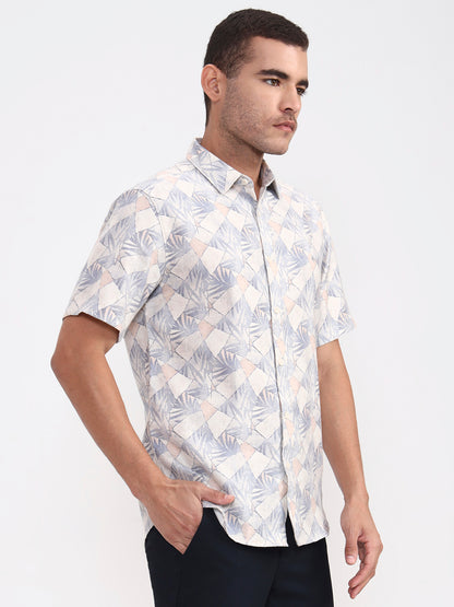 Voilet Printed Slim Fit Casual Shirt | Greenfibre