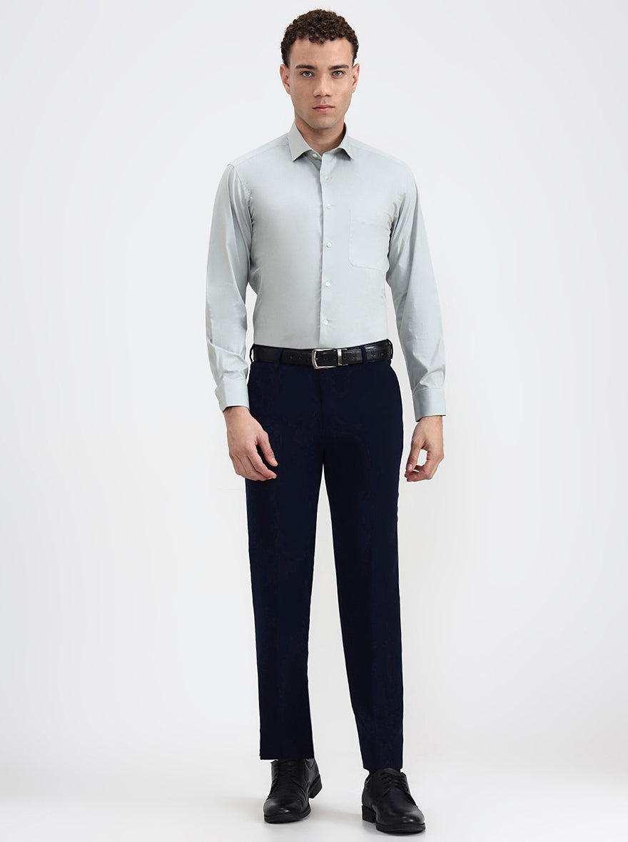 Pista Green Solid Slim Fit Formal Shirt | Metal