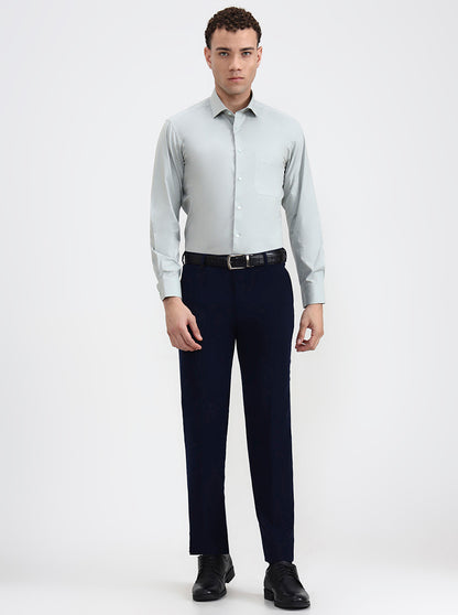 Pista Green Solid Slim Fit Formal Shirt | Metal