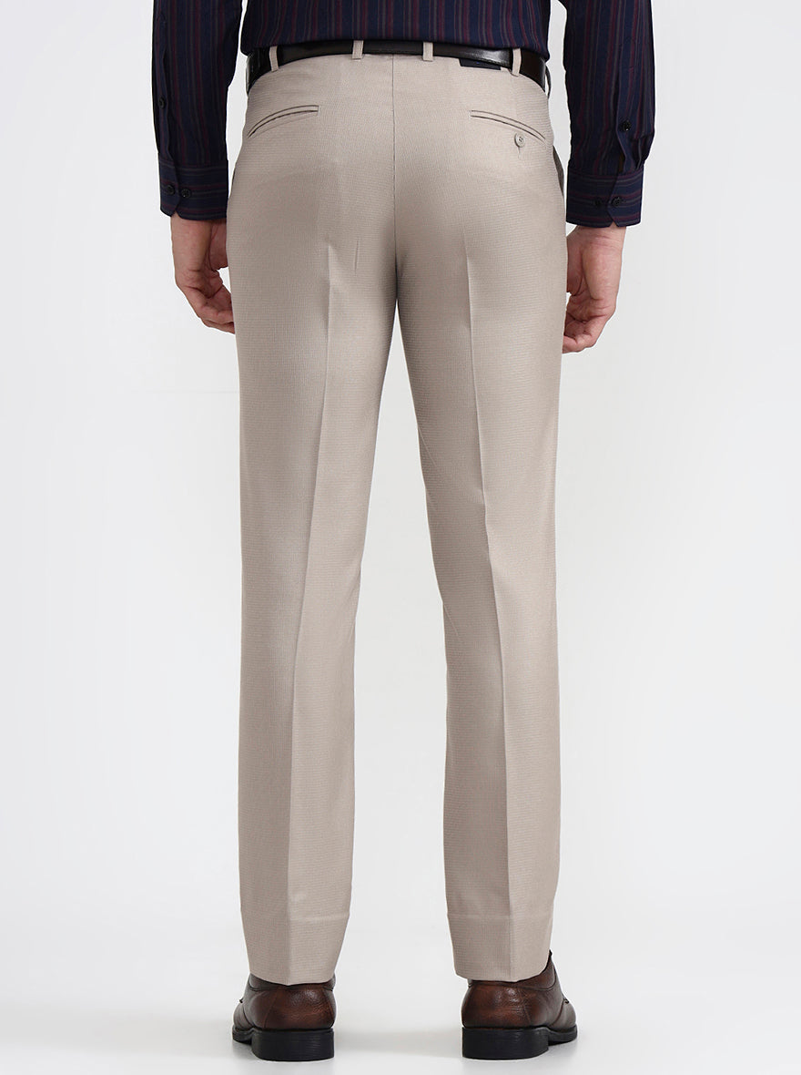 Fawn Solid Slim Fit Formal Trouser | Wyre