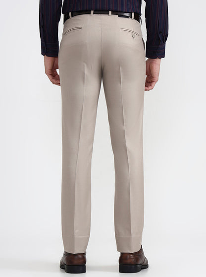 Fawn Solid Slim Fit Formal Trouser | Wyre