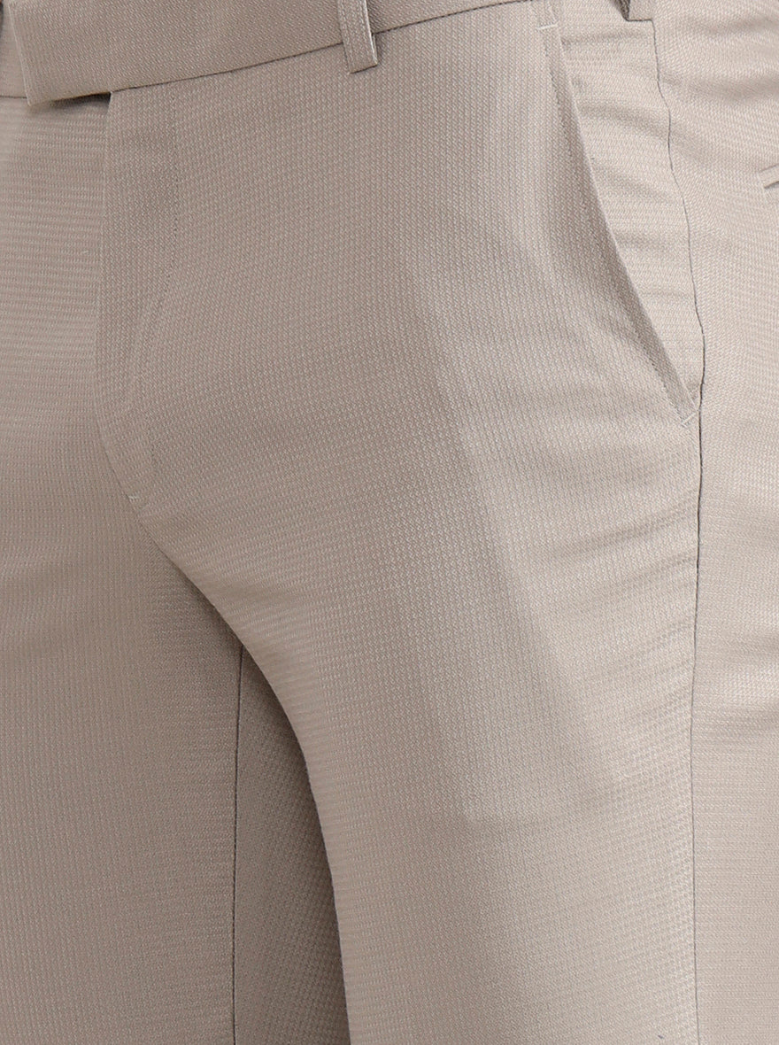 Fawn Solid Slim Fit Formal Trouser | Wyre