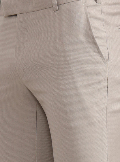 Fawn Solid Slim Fit Formal Trouser | Wyre