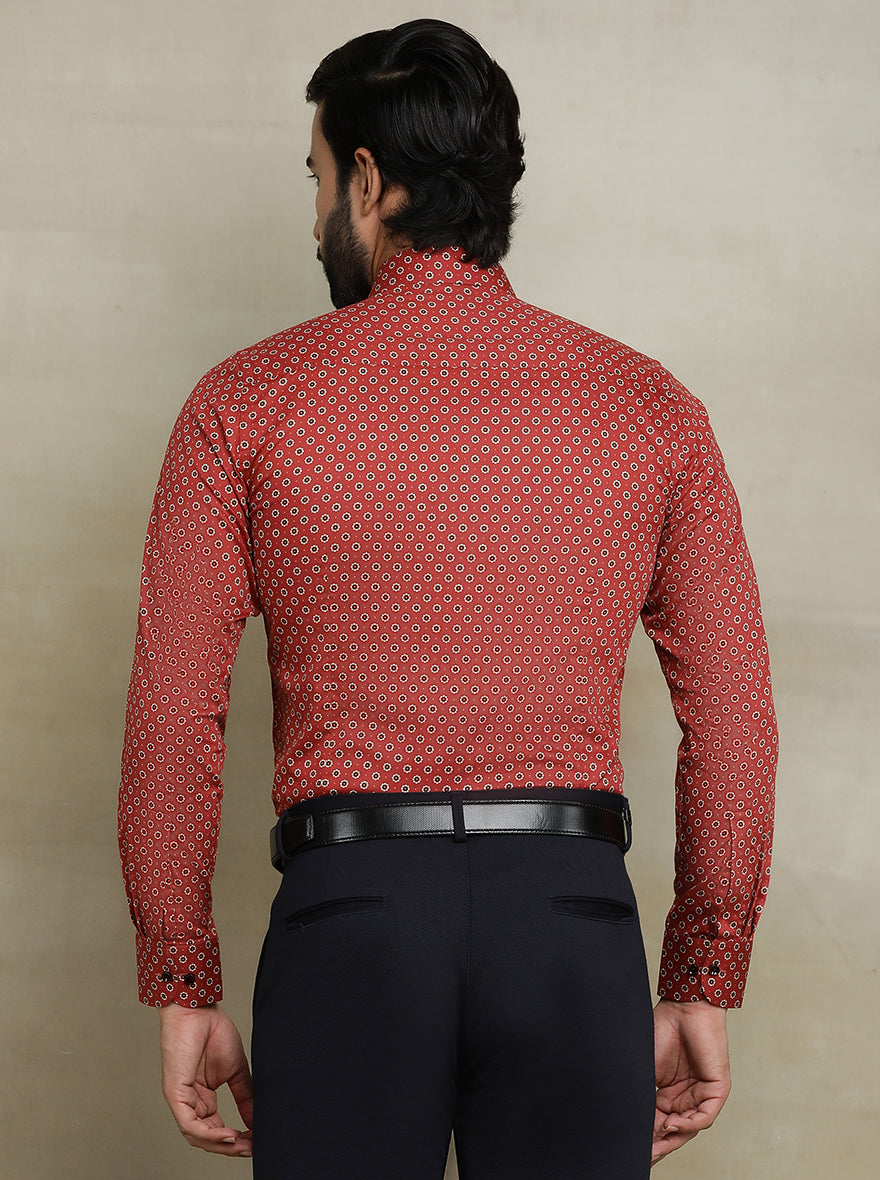 Red Printed Slim fit Party Wear Shirt | Wyre