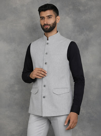 Grey Checked Regular Fit Modi Jacket | JadeBlue