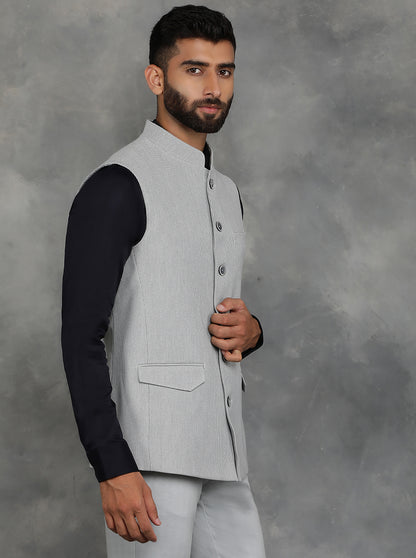 Grey Checked Regular Fit Modi Jacket | JadeBlue