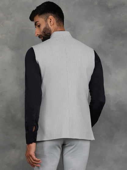 Grey Checked Regular Fit Modi Jacket | JadeBlue