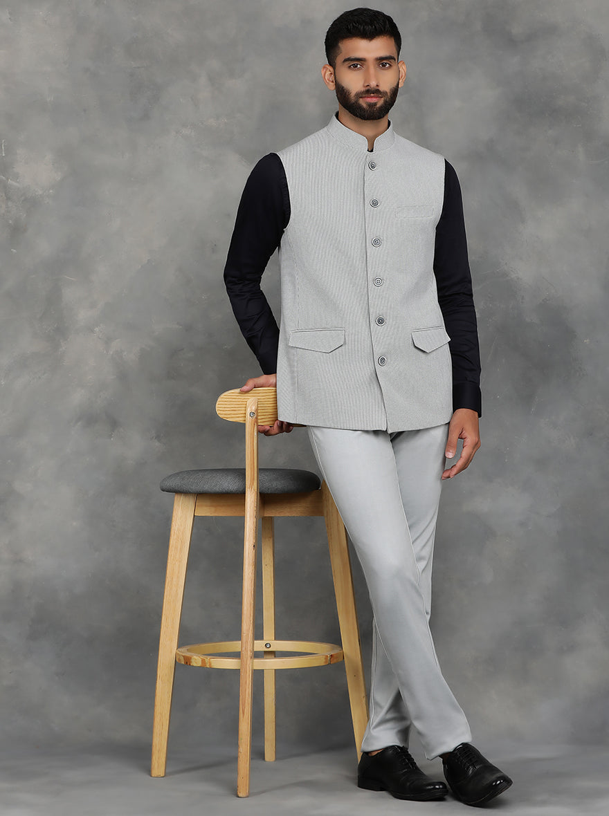 Grey Checked Regular Fit Modi Jacket | JadeBlue