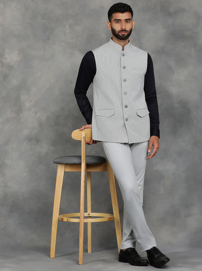 Grey Checked Regular Fit Modi Jacket | JadeBlue