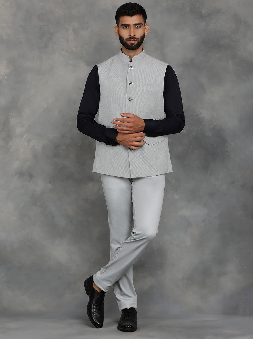Grey Checked Regular Fit Modi Jacket | JadeBlue